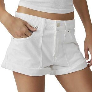 NWT Free People White Beginner’s Luck Low Rise Slouch Jeans Shorts Size 32